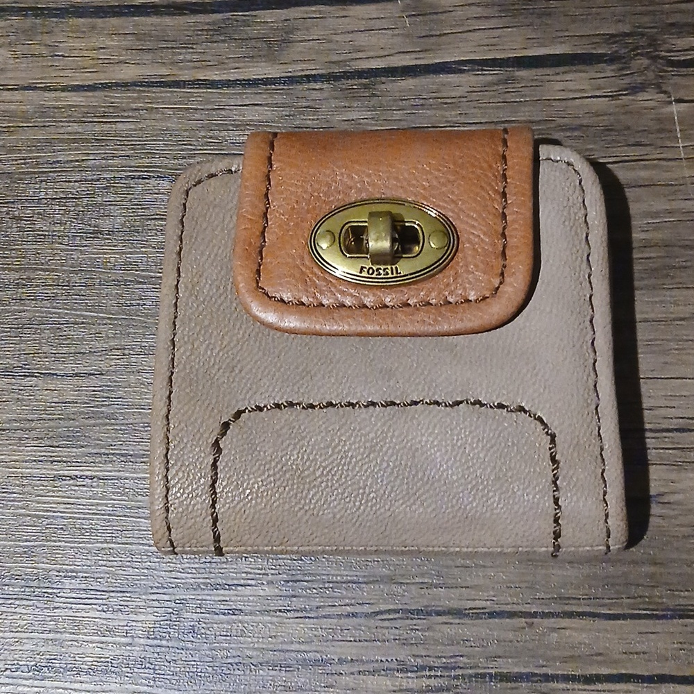 Fossil Wallet Vintage Pretty Colors Bifold Taupe/Brown